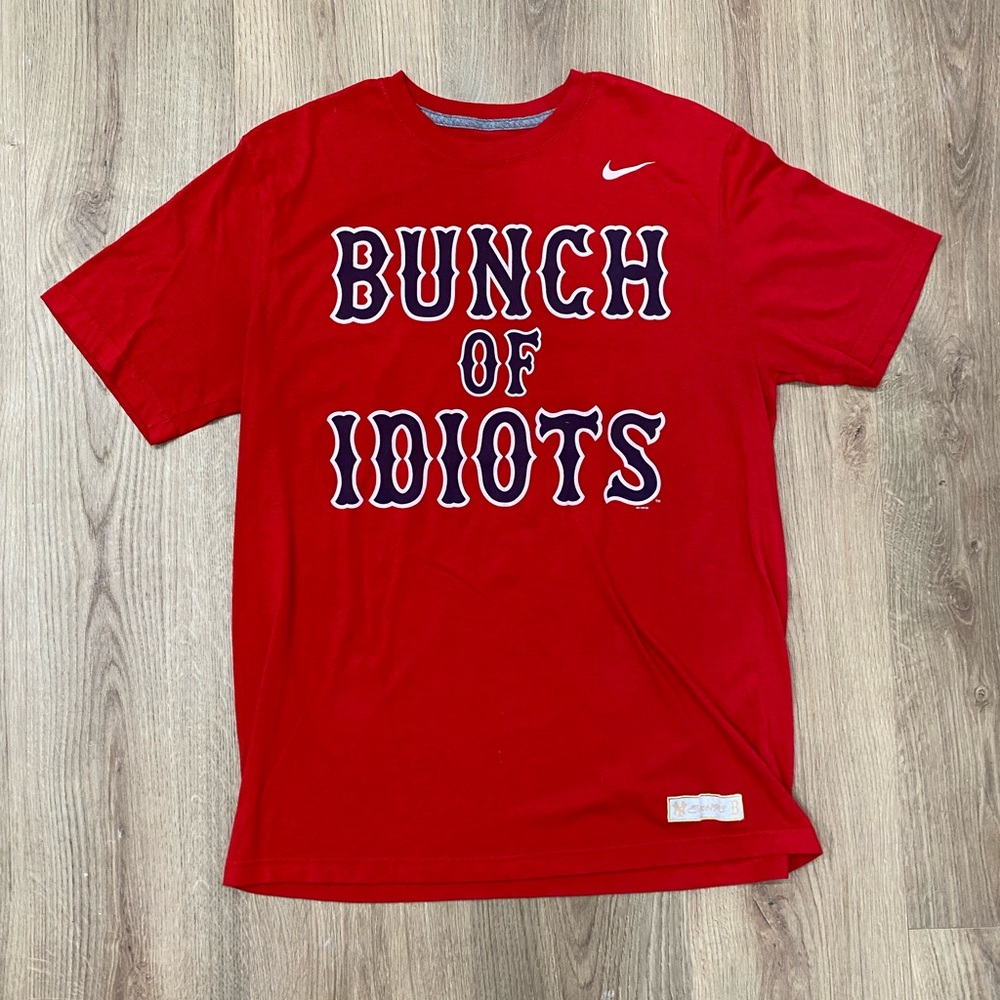 Nike Red Graphic Tee with Bold Text